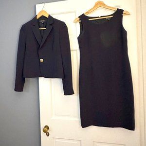 Kasper Black Women's 2 Piece Sleeveless Dress W/ Jacket Size 4